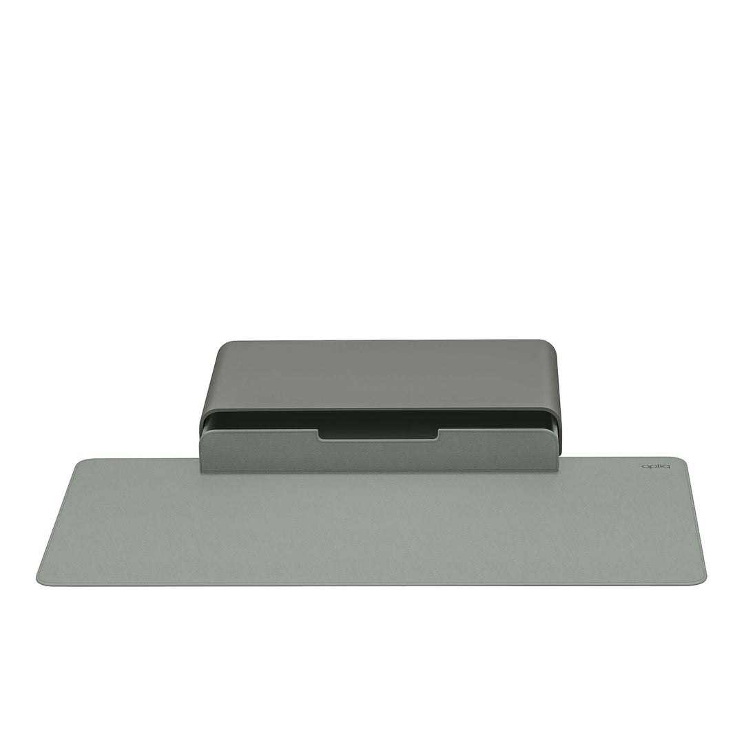 Monitor bureau set in misty green